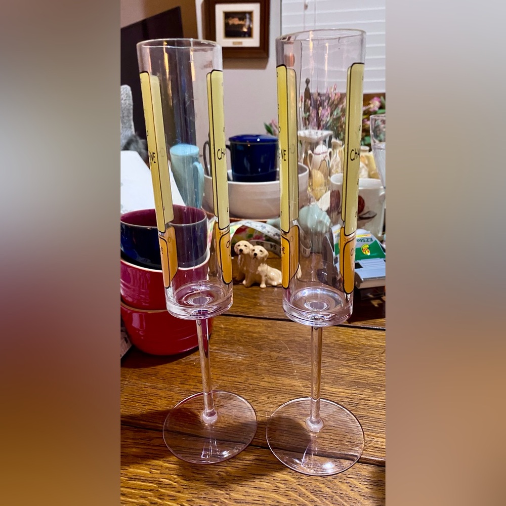 Champagne & Orange Juice Acrylic Champagne Flutes - Set of 4 - Picture 4 of 11